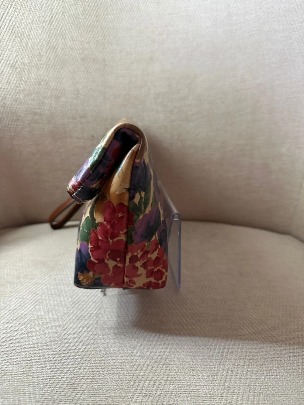 Patricia Nash Floral Fold-Over Leather Wristlet Clutch - Multi